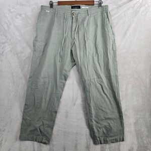 MR MARVIS The Linens Mens Green‎ Drawstring Casual Pants 36x24